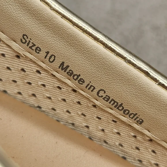 Dolce Vita Loafers 10 Platinum Gold Leather Doris Perforated Metallic New $140 - Picture 13 of 15